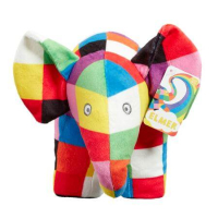 Elmer knuffel Patchwork olifant 17 cm